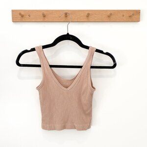 Light Pink Urban Outfitters Ribbed Cropped Tank Size Small